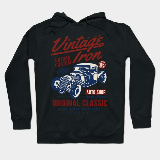 Vintage Hot Rod Hoodie by lionkingdesign